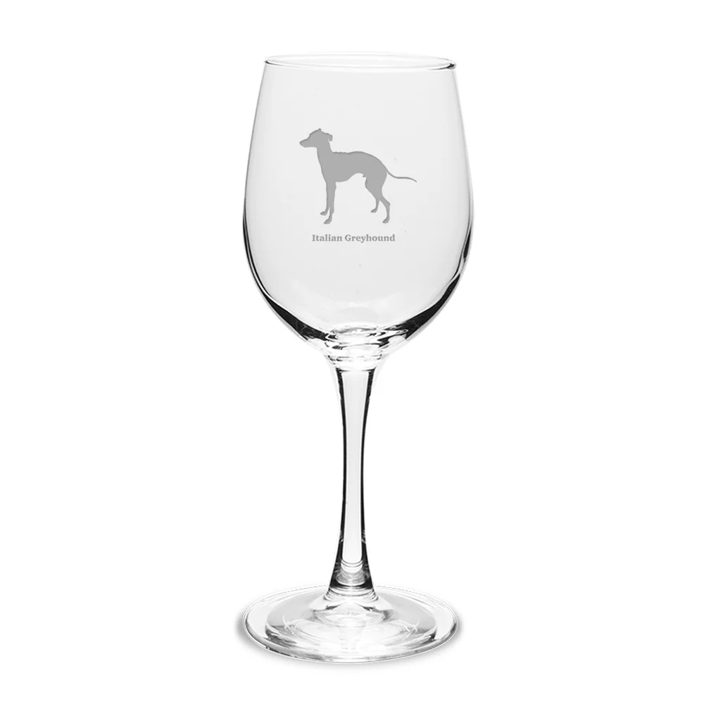 Italian Greyhound 12 oz Classic White Wine Glass