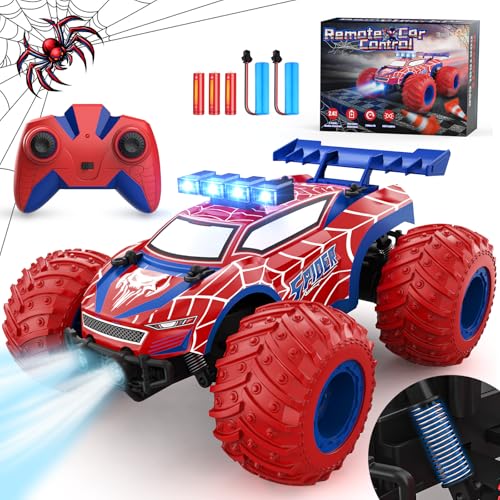 1:18 Remote Control Car - 20km/h 2.4GHz All Terrain Off-Road Monster Truck with Bodylights&Headlights &Headlamps, Rechargeable Toy Car Gift for 3 4 5 6 7 8 9 10-12 Year Old Boys Girls Kids