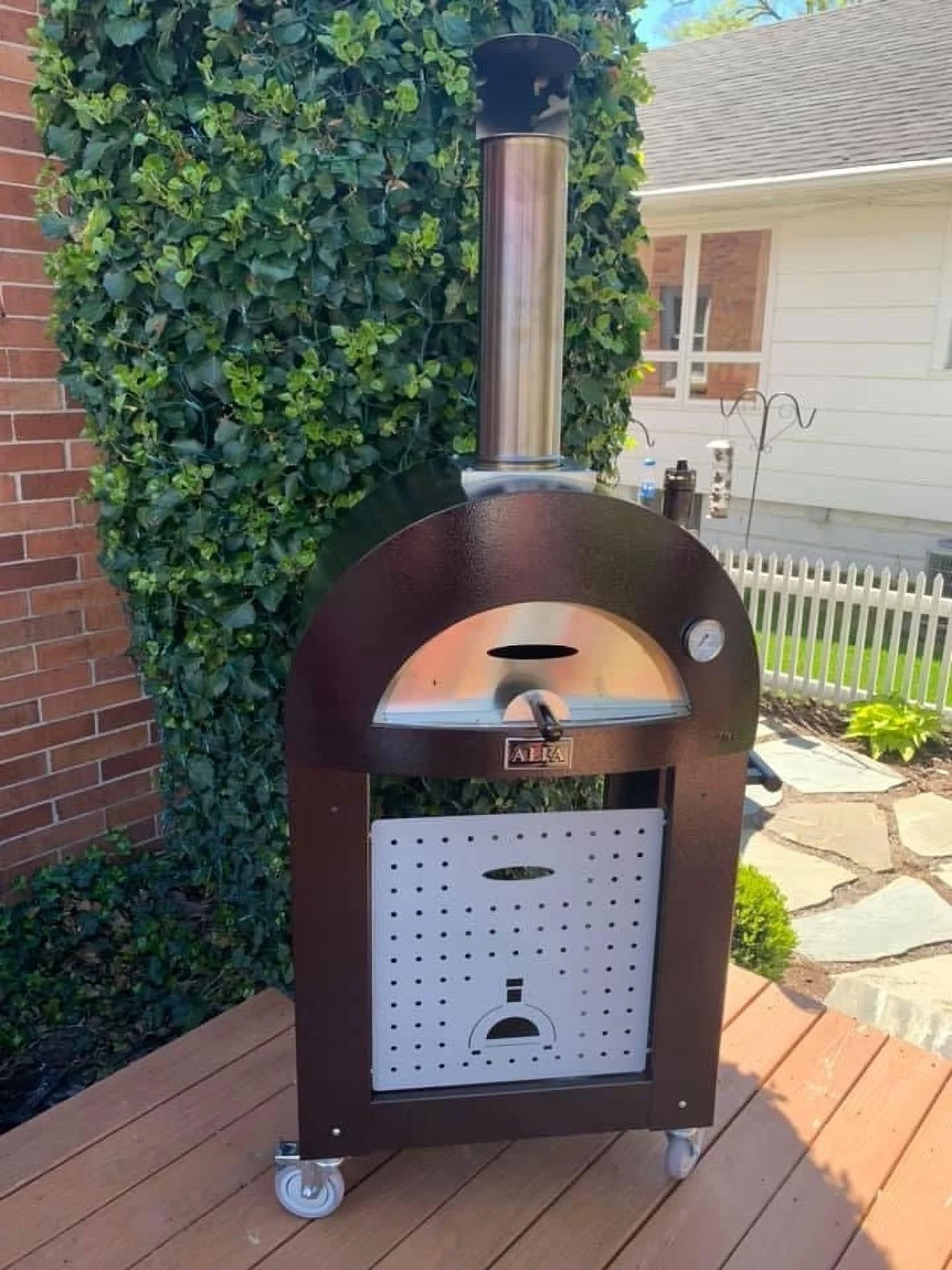 ALFA Nano Pizza Oven Stand Italian Made Outdoor Cooking Style (Black Base Stand)