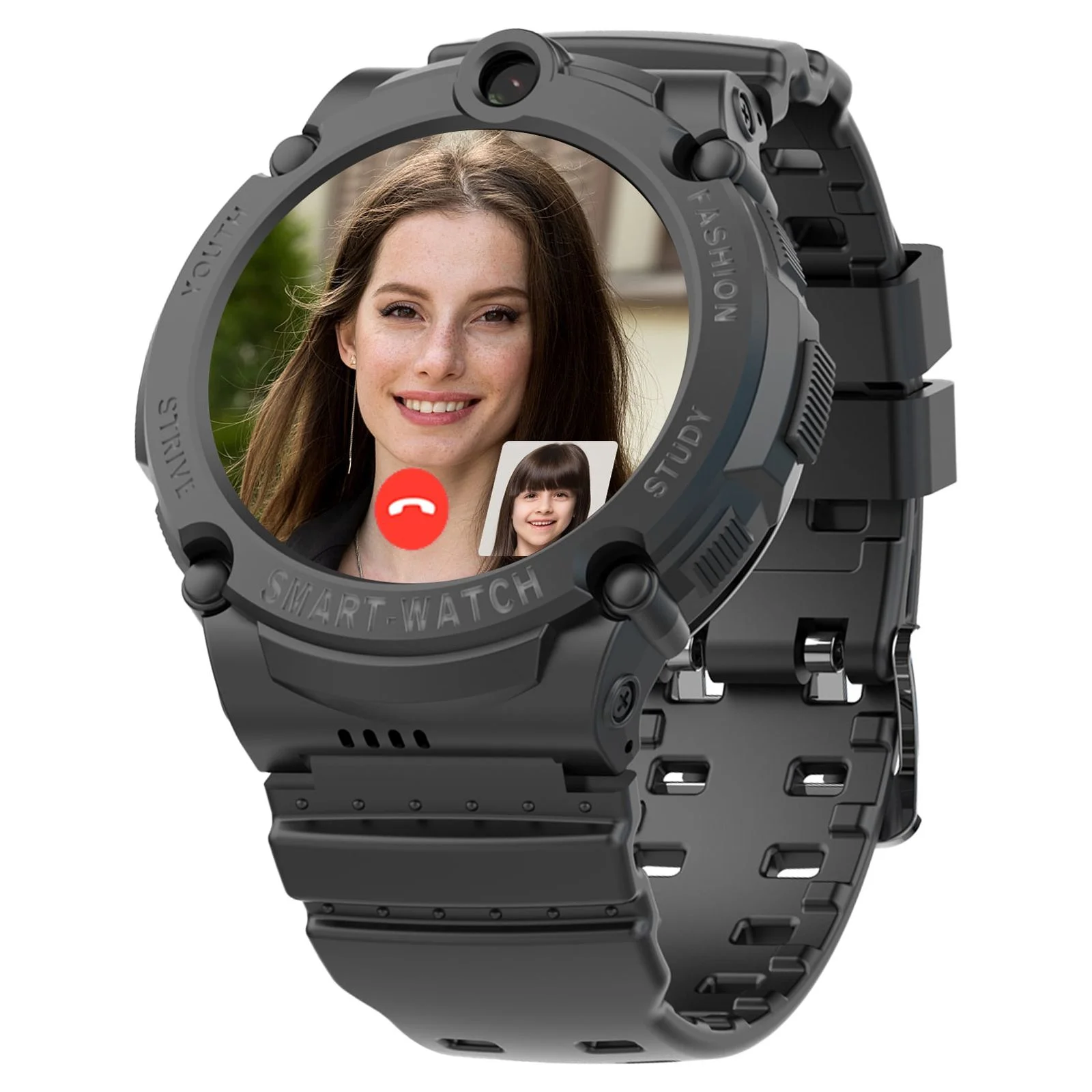 PTHTECHUS S02 Smart Watch for Boys Girls Smartwatch for Kids with 4G SIM GPS Video Call Pedometer MP3 Flashlights Calculator Alarm Clock Children Holiday Gift Black