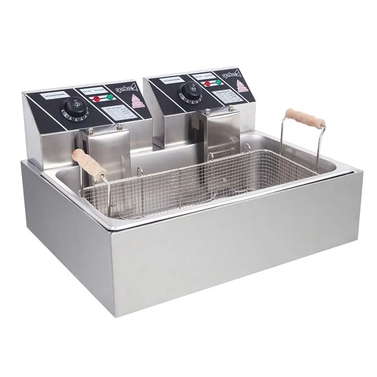 Fithood Eh83O 110V Oil Consumption 12.7Qt/12L Oil Pan Total Capacity 23.26Qt/22L Stainless Steel Large Single-Cylinder Electric Fryer 5000W Max