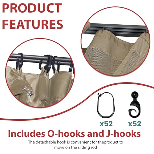 CoastShade Universal Replacement Canopy Mosquito Netting Screen Sidewalls Only for 10' x 10' Gazebo Canopy,Black