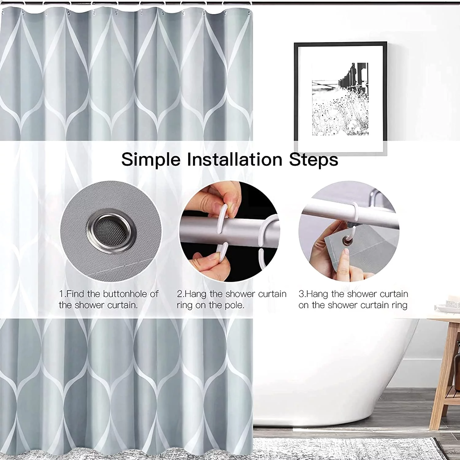 Libin Pink Holographic Iridescent Stains Pale Hologram Abstract Yellow Effect Shower Curtain 66x72 inch