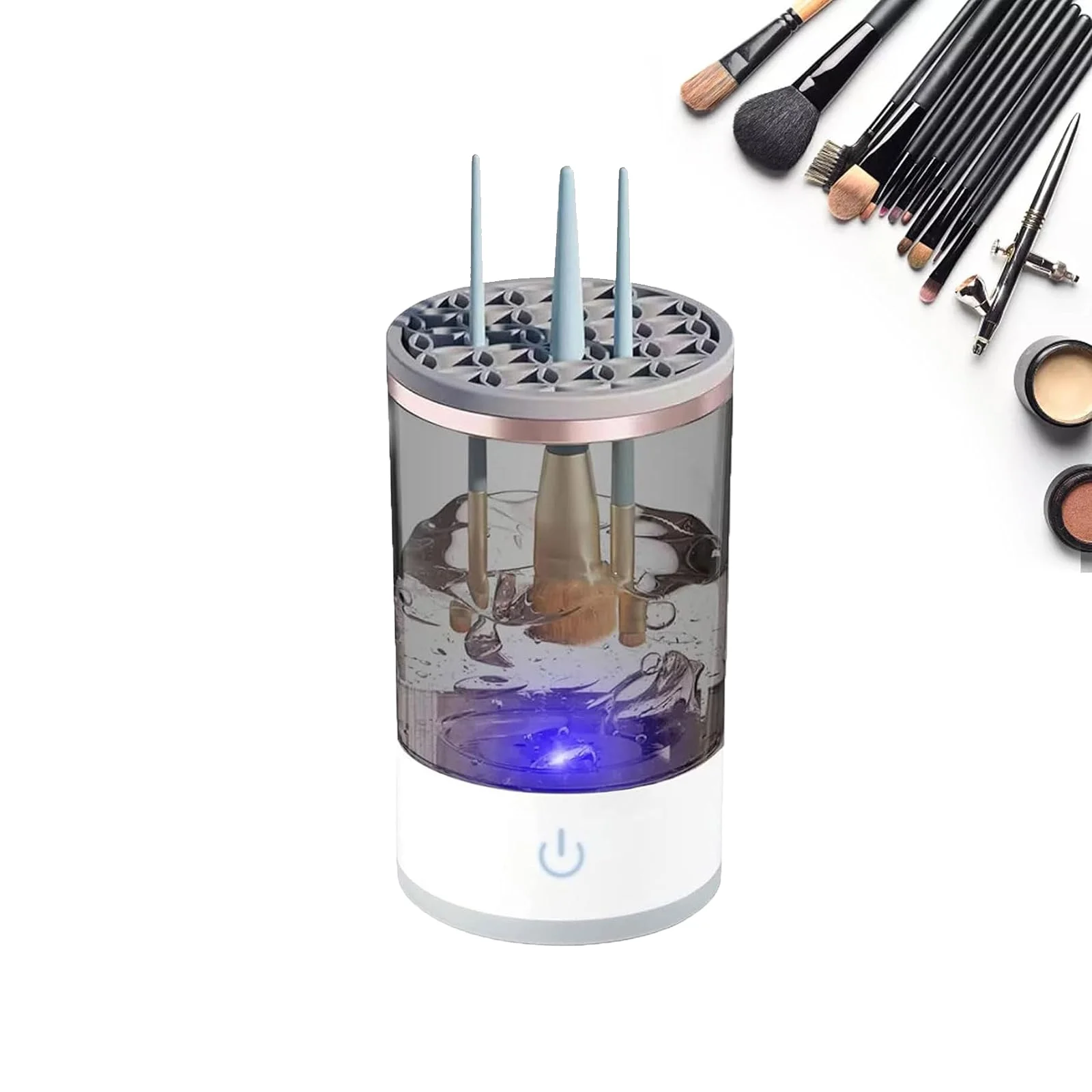 JUXYUE Illumi Cosmetic Brush Blender, Illumi Cosmetic Brush Cleaner, Brushly Professional Cosmetic Brush Cleaner, Electric Cosmetic Brush Cleaner, Automatic Rotating Cosmetic Brush Cleaner