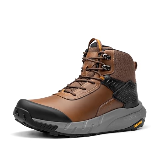 NORTIV 8 Men's Waterproof Military Tactical Work Boots Leather Motorcycle Combat Lightweight Non-Slip Hiking Boots for Men Defender