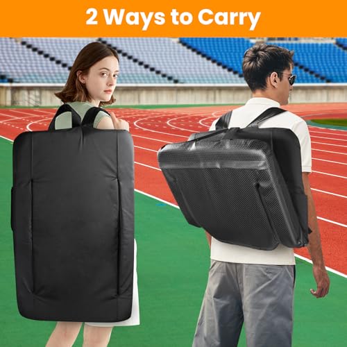 Stadium Seats with Back Support, 2 Pack Bleacher Chairs with Back and Cushion, Wide Bleacher Seat 6 Reclining Back, Folding Stadium Chairs with Armrests Hook Cupholder for Outdoor Sport Beach Concert