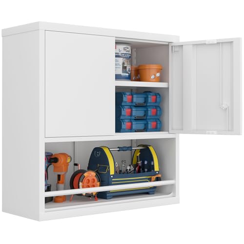 GREATMEET Metal Garage Storage Cabinets with Wheels, 31.5