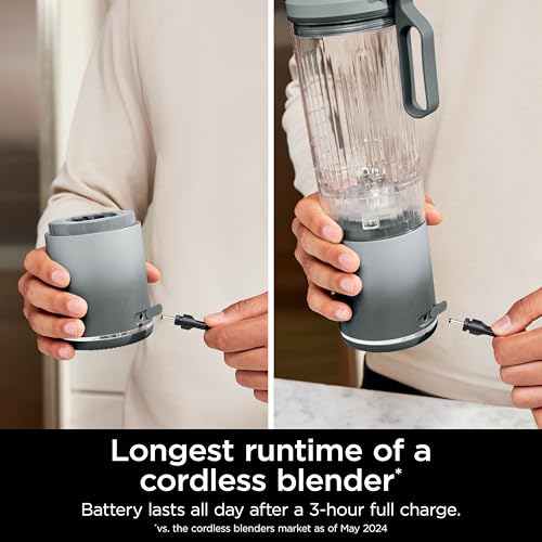 Ninja Blast Max, Portable Blender + Twist & Go, Personal Smoothie, Blend, Ice Crush, 3 Programs, Cordless, 22 oz removable Vessel, Dishwasher Safe, Leakproof, Navy, BC251NV