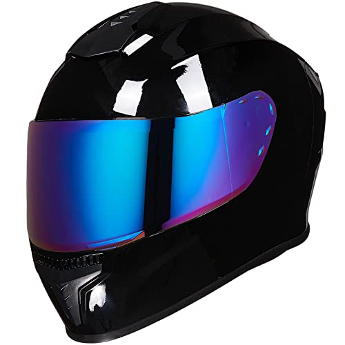 Full Face Motorcycle Helmets for Adults Men and Women DOT Street Bike Racing Helmet with Tinted Visor Model MD-813