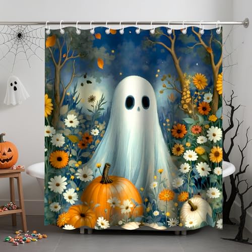 4Pcs Christmas Shower Curtain Set - Merry Christmas Bathroom Set Holiday Shower Curtain with Non-Slip Rugs, Toilet Lid Cover and Bath Mat