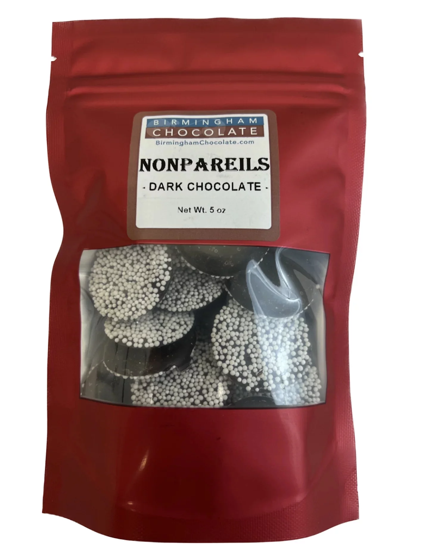 Birmingham Chocolate Nonpareils, 6-Item Pack, 30oz - Dark Chocolate, Pouch - Perfect Treats, Gifts for Chocolate Lovers, Favorites of All Ages, Gourmet, Natural, Kosher, Artisan, Small Batch - Ideal f