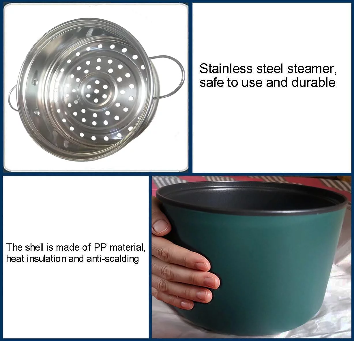 Electric Hot Pot,1.8L Household Rapid Noodles Cooker, Electric Cooker,Multifunctional Cooking Pot，Frying Pan,Mini Steamer,Non-Stick Casserole (Pot, Green)