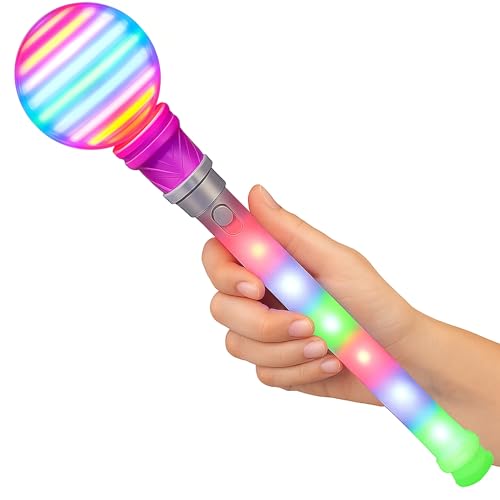 ArtCreativity Light Up Wand for Kids, 14-Inch LED Spinning Toy Wand with Batteries Included, Fun Light Up Wand Toy for Boys and Girls, Perfect Party Favor, Birthday