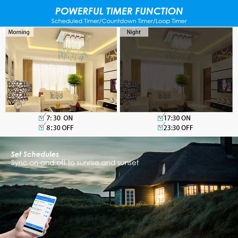 GREENCYCLE Smart Light Switch WiFi Wall Wireless 1-gang Switch + WIFI Receiver Compatible with Amazon Alexa and Google Home Remote Control Lights and Appliances Timing Function