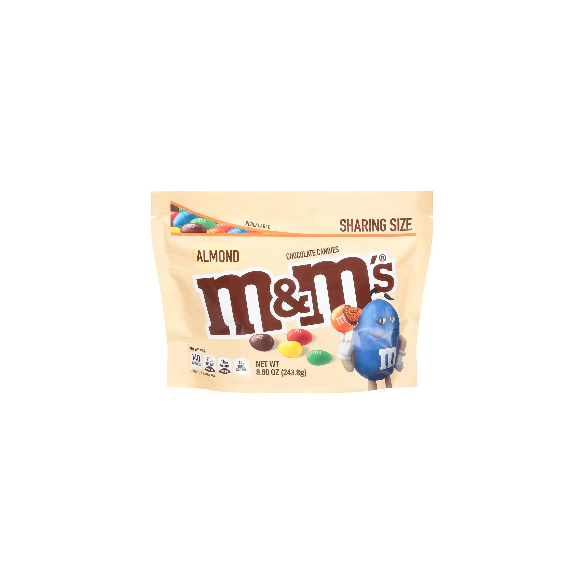 M&M'S Almond Milk Chocolate Easter Candy, Sharing Size, 8.6 oz Bag (Pack of 8)