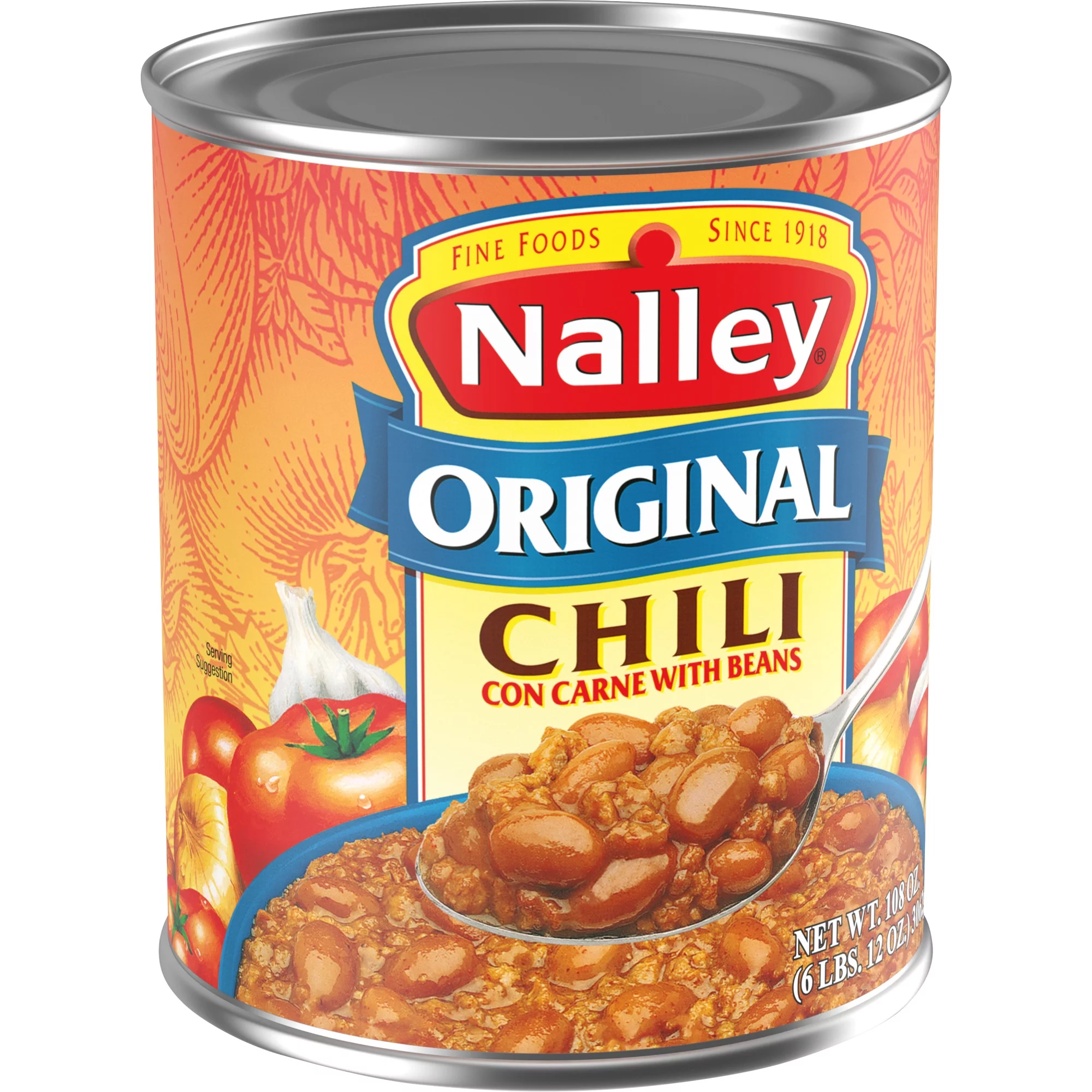 Nalley Chili Con Carne With Beans and Cheese, Family Size, 106 oz.