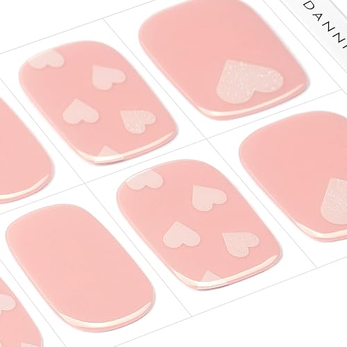 DANNI & TONI Semi Cured Gel Nail Strips Christmas Santa Claus Snowflakes Cat Eye Gel Nail Wraps 28 Stickers | Mistletoe Meow