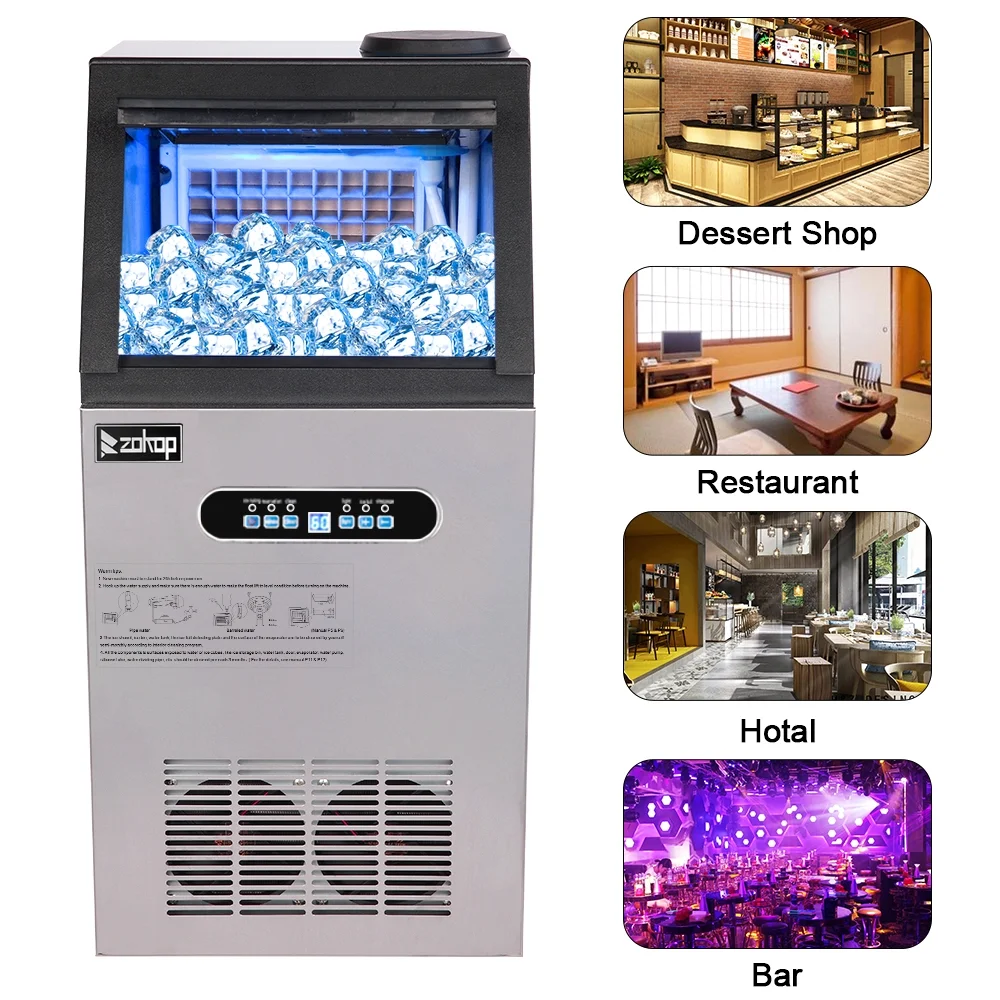 GoDecor 150lb/24H Built-in Commercial Stainless Steel Bar Ice Cube Maker Machine