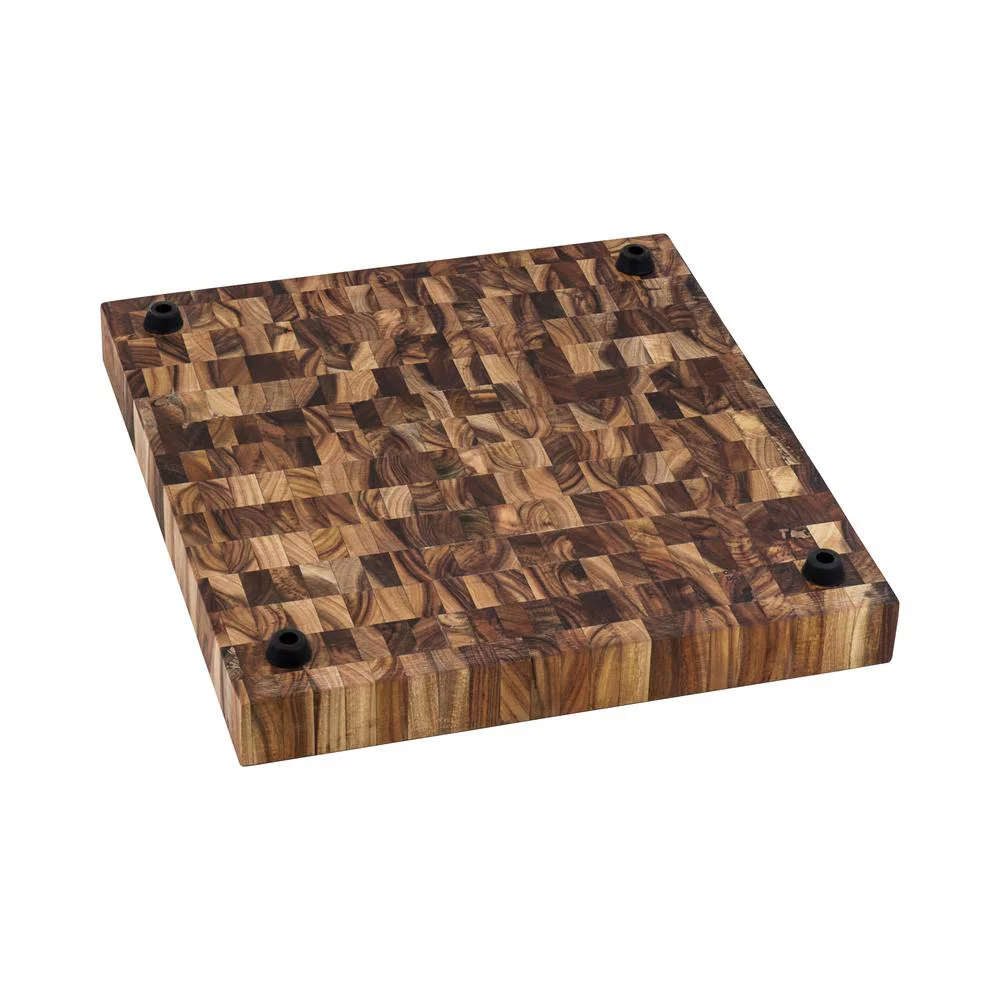 Ruvati USA  17 x 16 in. Thick End-Grain Acacia Butcher Block Solid Wood Cutting Board - Large