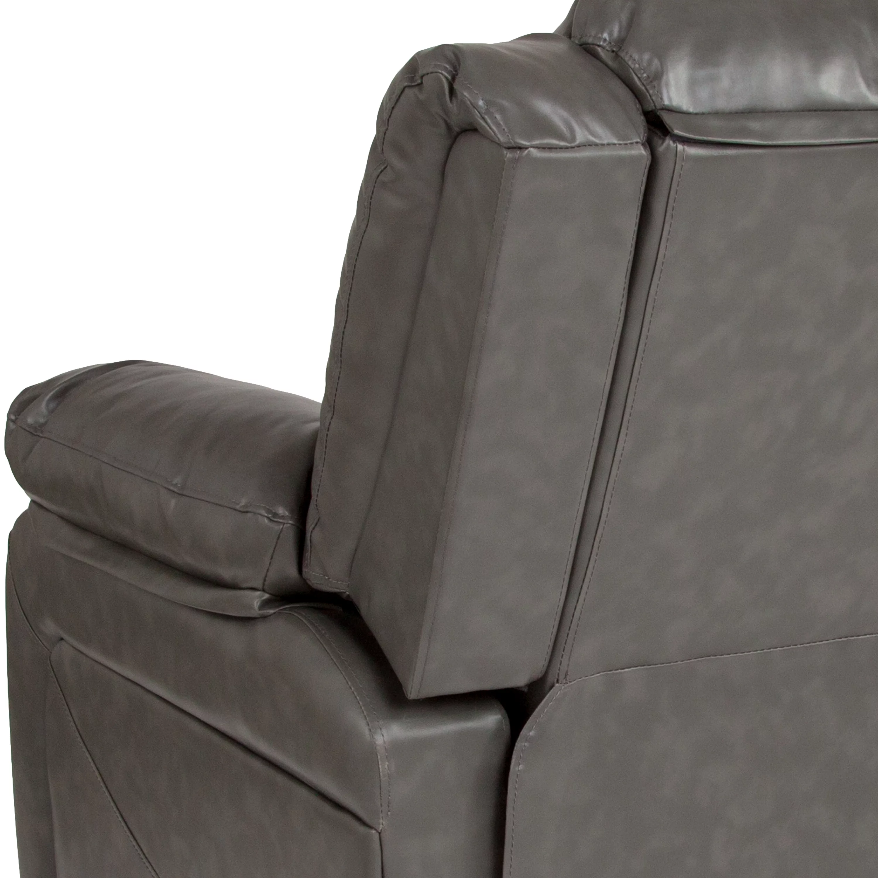 BizChair Gray LeatherSoft Recliner
