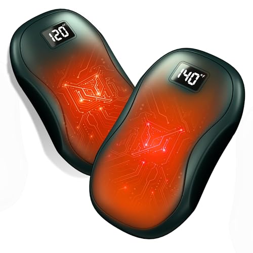 Rechargeable Hand Warmers 2 Pack, 12000mAh Electric Portable Smart Chips Hand Warmers Power Bank, Fast Instant Heating 3 Levels, Best Gifts for Outdoor, Hunting, Camping, Golf, Raynauds
