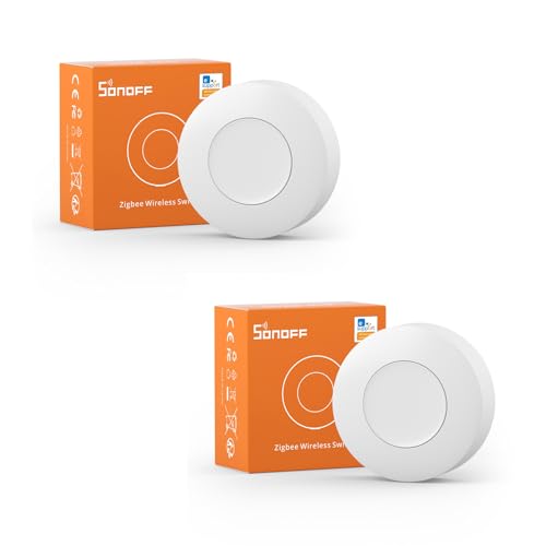 SONOFF Zigbee Switch, SNZB-01P Wireless Push Button, Supports to Create Smart Scenes, Trigger The Connected Devices on eWelink APP with Three Control Options, SONOFF ZigBee Bridge Required, 2Pack