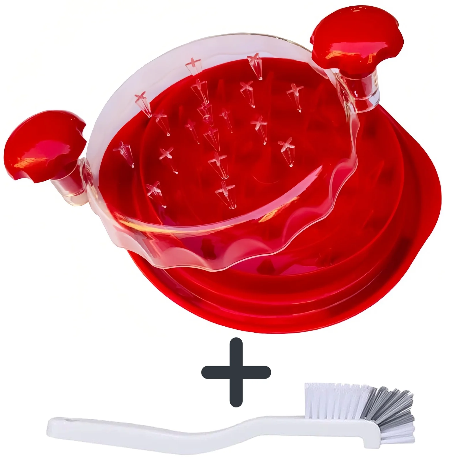 Tertran Chicken Shredder, Meat Shredder with Handles and Non-Skid Base Suitable for Pulled Pork, Beef and Chicken, Safer Than Bear Claws for Shredding Meat, Dishwasher Safe - Red