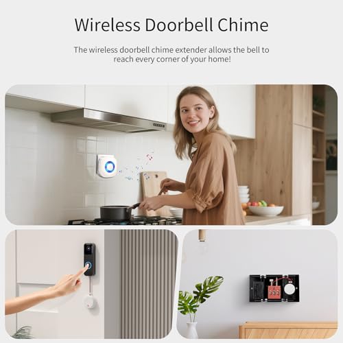 Doorbell Extender To Use With Existing Wired 58 Chimes and 5 Volume Levels, 656Ft Door Chime Compatible Blink Video Doorbell/Blink Video Doorbell(2nd gen)/Doorbell Button/Wired Doorbell Chime