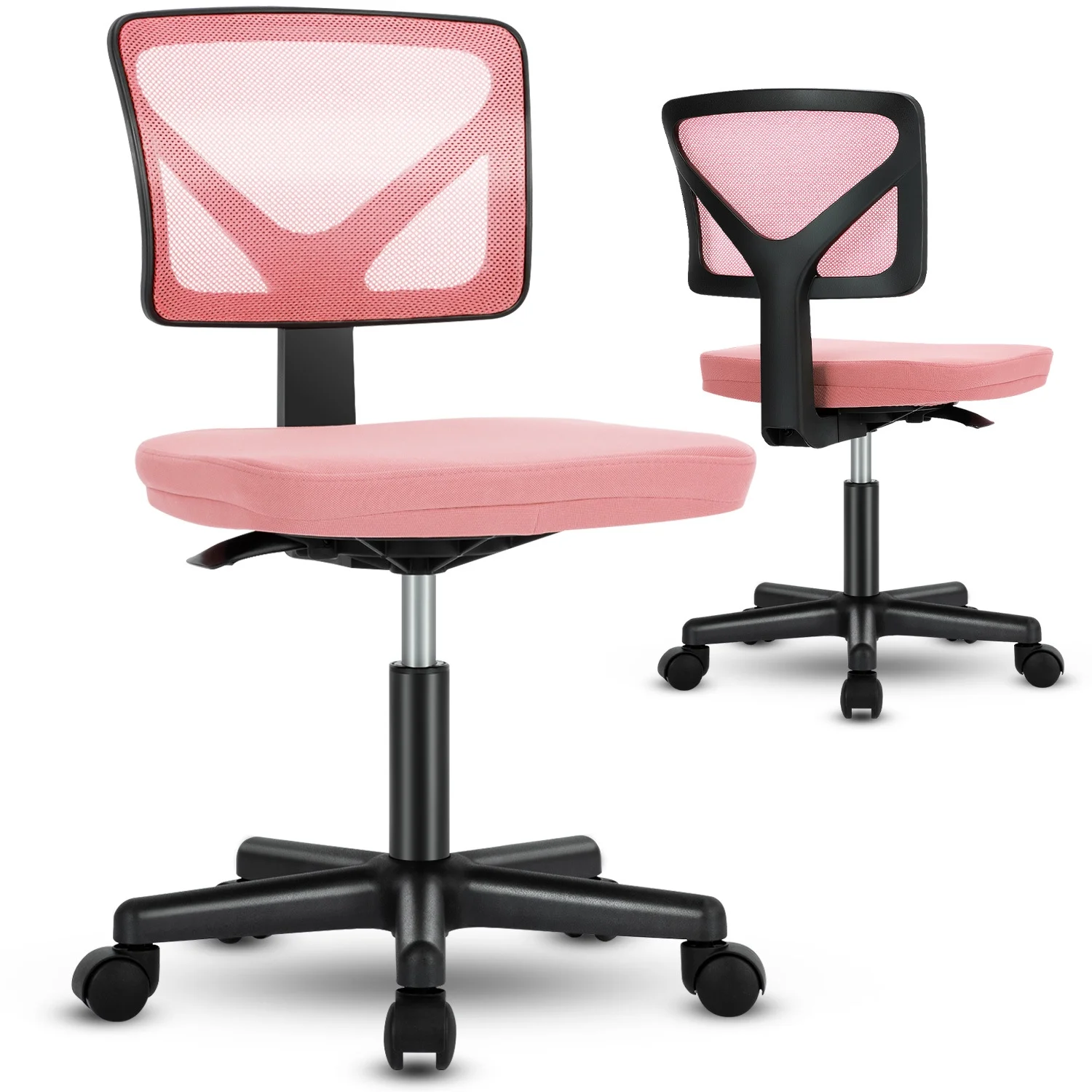 Armless Desk Chair with Lumbar Support - 13.0 | Swivel in Comfort