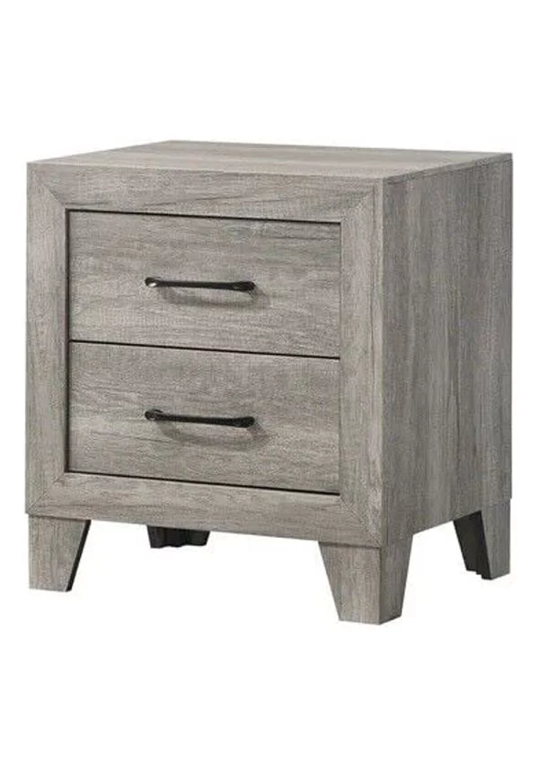 Contemporary 5pc Full Size Platform Bedroom Set Gray Finish Bed Dresser Mirror Nightstand Wooden Bedroom Furniture