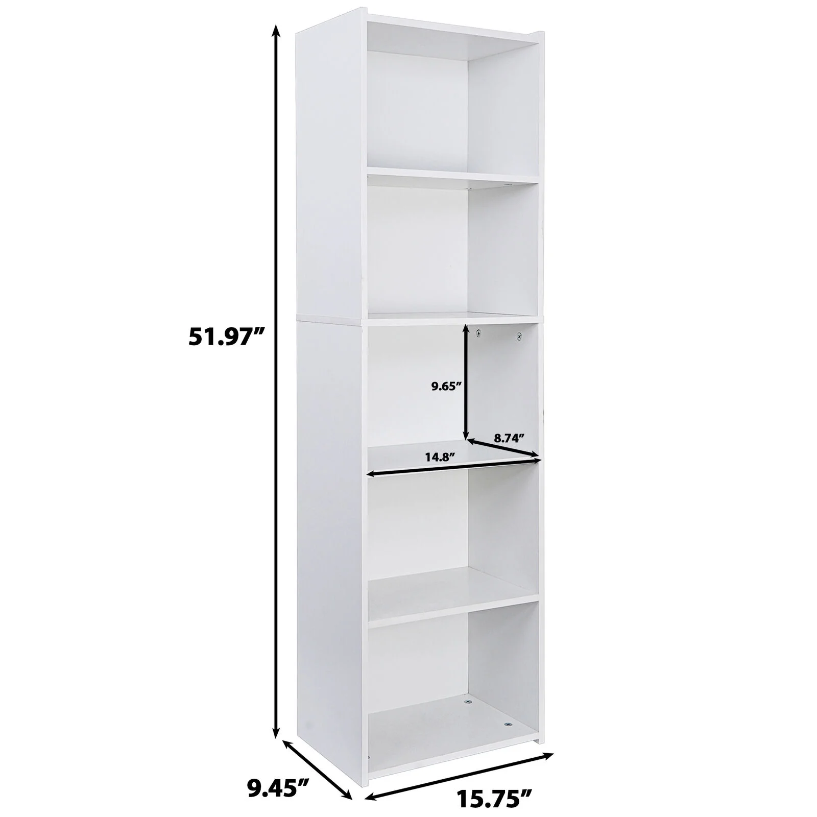 ZENY 5-Tiers Bookshelf Bookcase Multipurpose Collection Display Storage