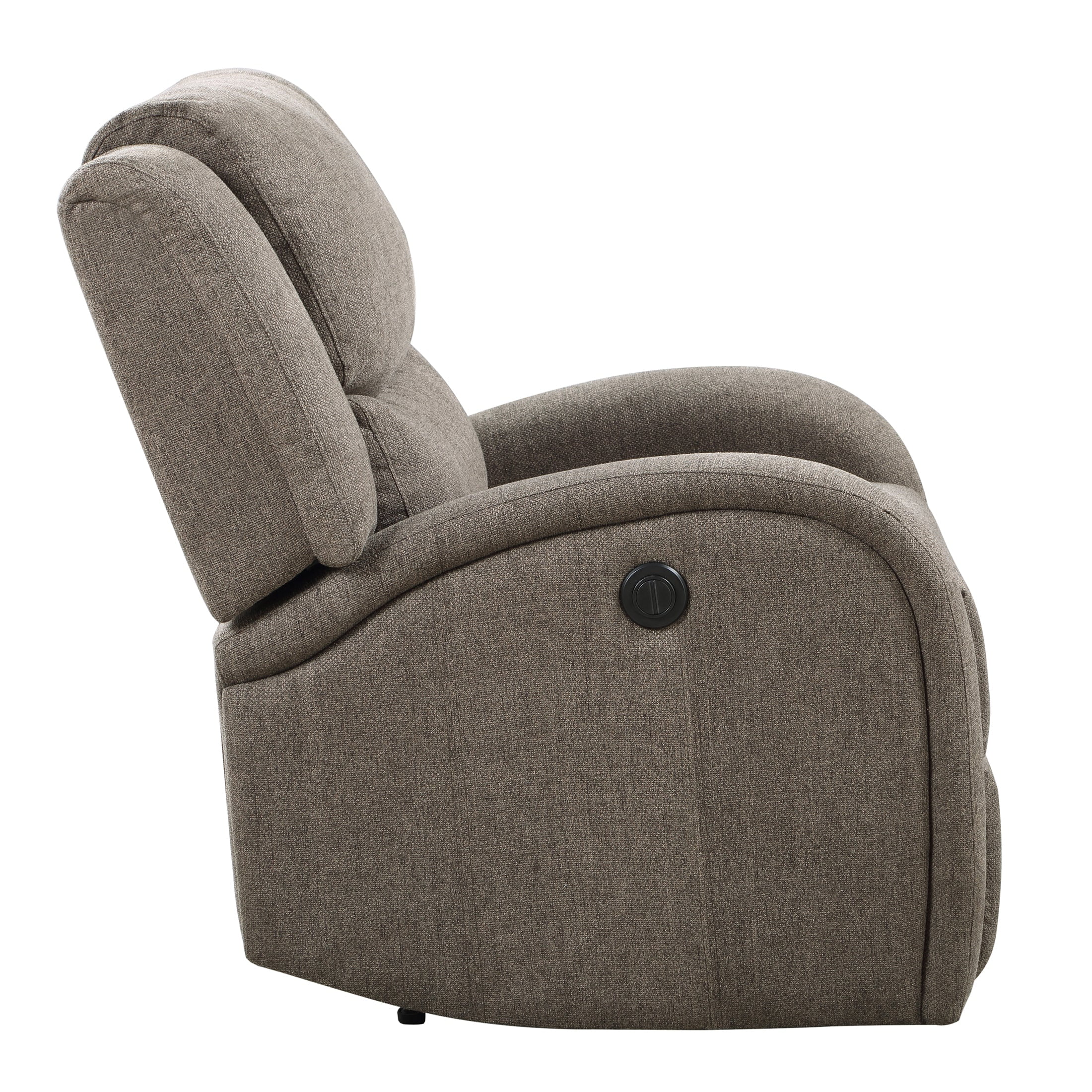 OakvillePark Talbot Chenille Fabric Upholstered Power Reclining Chair, Brown