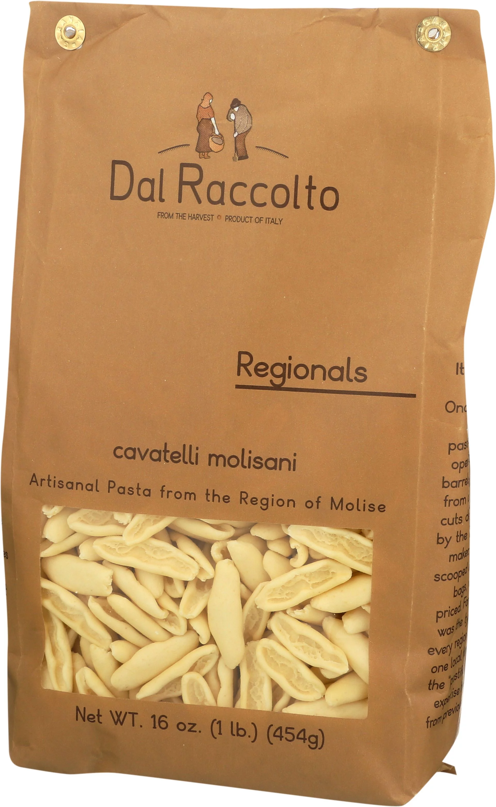 Dal Raccolto Cavatelli Molisani Italian Pasta, 1.0 Pound Bag (4 Pack)