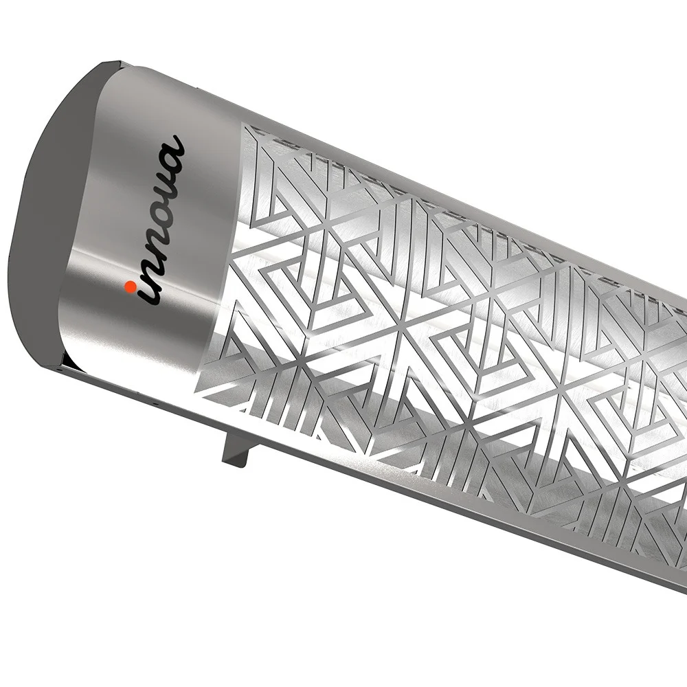 Innova-4000 Watt Electric Infrared Dual Element Heater-208 Voltage-Stainless Steel Finish-Mason Decorative Fascia-Outdoor Wall Mount Electric