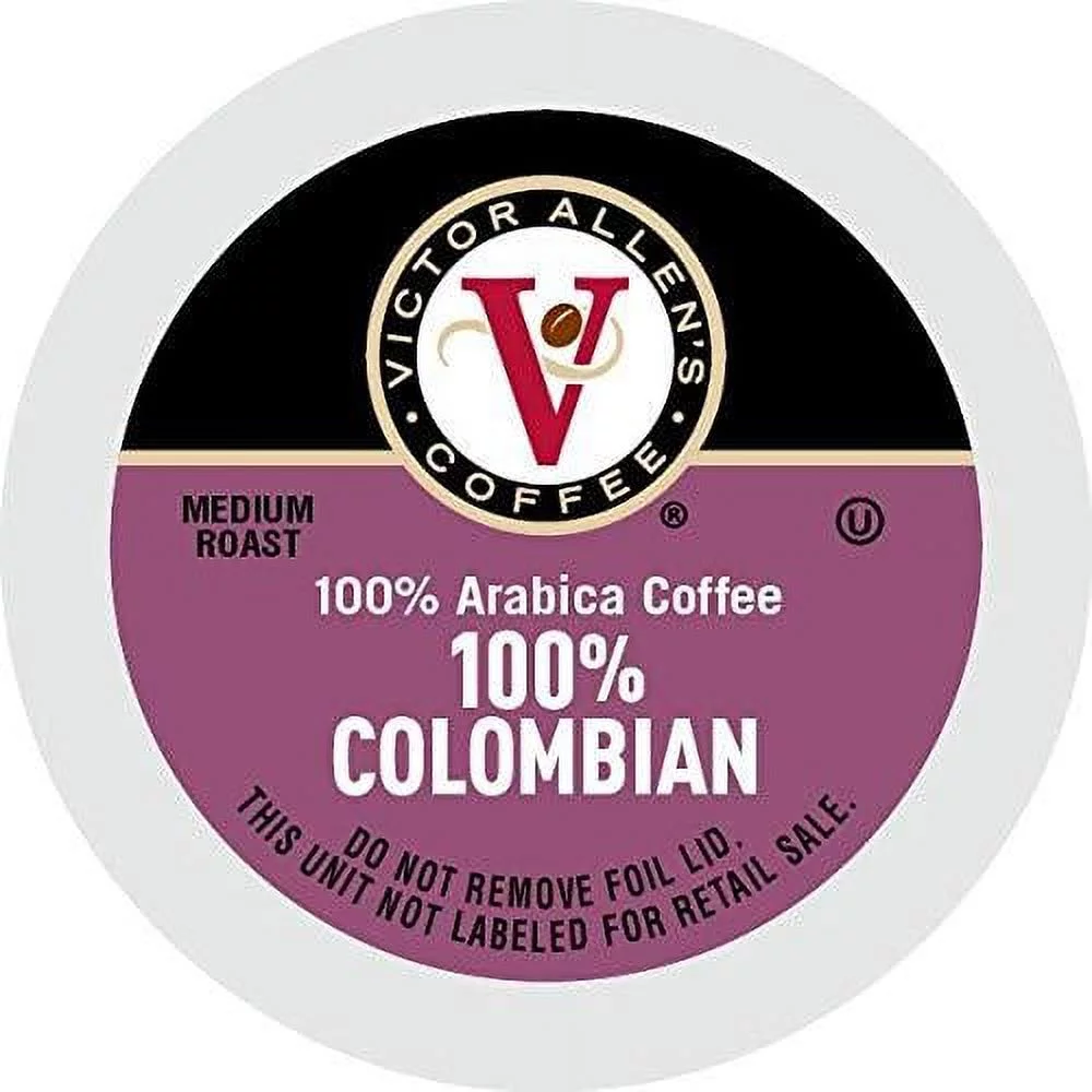 Victor Allen Coffee, 100% Colombian Single Serve K-cup, 200 Count (Compatible with 2.0 Keurig Brewers) 200 Count - K Cups NEW