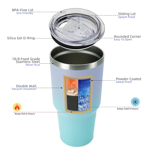 BJPKPK Insulated Tumbler 20 oz Stainless Steel Coffee Travel Thermal Cup With lids And Straws,Light Pink