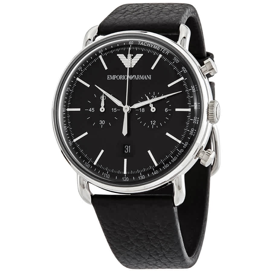 Emporio Armani Aviator Chronograph Quartz Black Dial Men's Watch AR11143