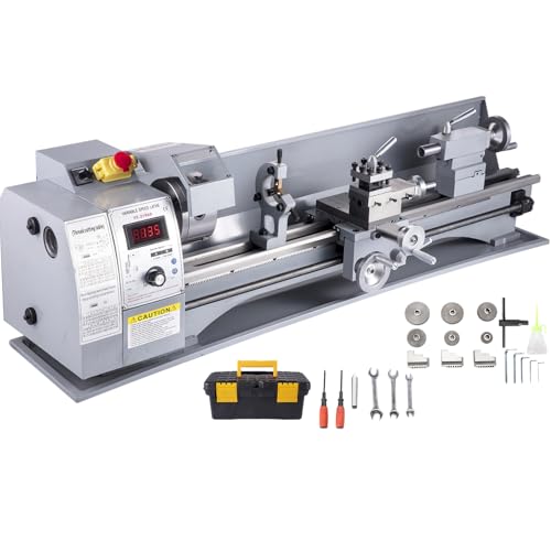 VEVOR Metal Lathe, 210x800 Mini Lathe Machine, 2500 RPM Variable Speed Change, 850W Precision Mini Lathe, Metal Working Lathe with Brushless Motor, Milling Machine for Various Metal Turning