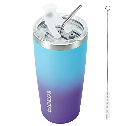 BJPKPK Insulated Tumbler 20 oz Stainless Steel Coffee Travel Thermal Cup With lids And Straws,Light Pink