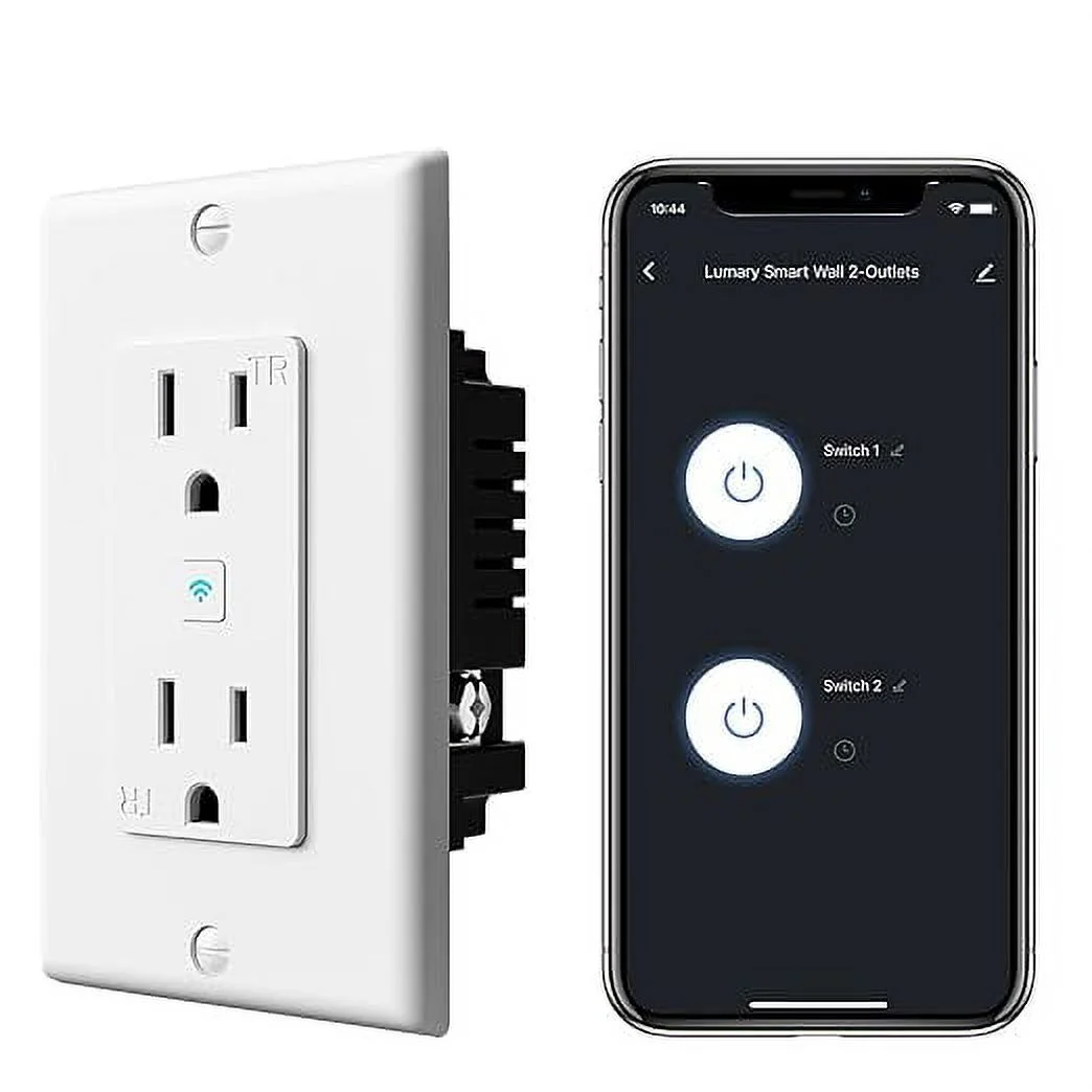 iLintek Standard Electrical Outlet, Smart in Wall Outlet Work with Alexa Google Home ETL FCC Certified 2.4G WiFi with Screws 1 Pack