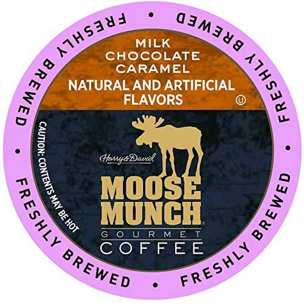 Moose Munch Coffee Milk Chocolate Caramel Coffee Pods, 36 Count for use with all Keurig K-Cup Brewers