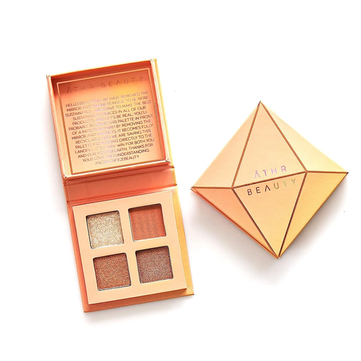 ATHR Beauty ĀTHR Citrine Crystal Eyeshadow Quad | 4 Shades | Clean, Organic, Vegan, Cruelty-Free  and  Recyclable