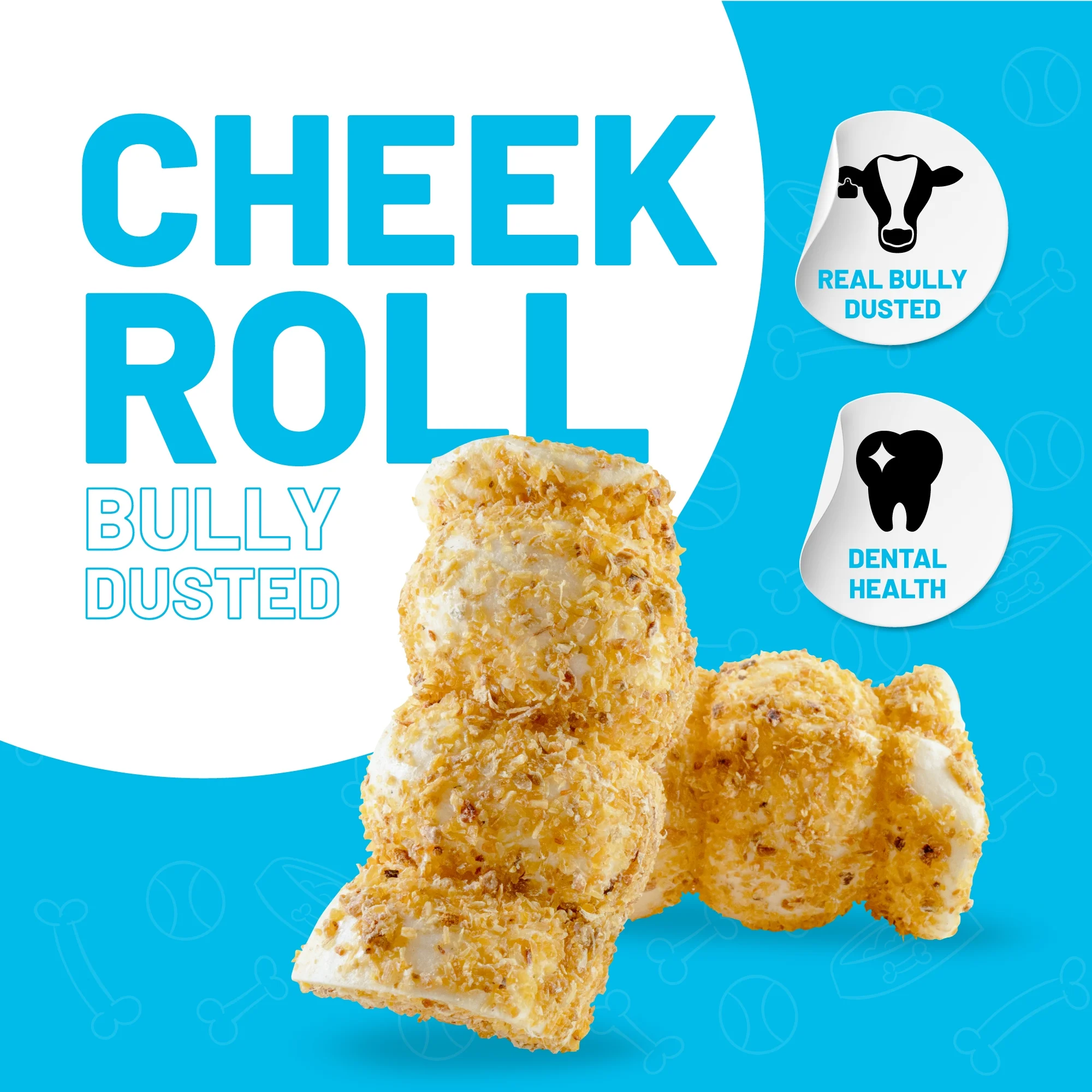 Sitka Farms Bully Dusted Beef Cheek Roll 5-6" Extra Thick Dog Chew (10 Count)