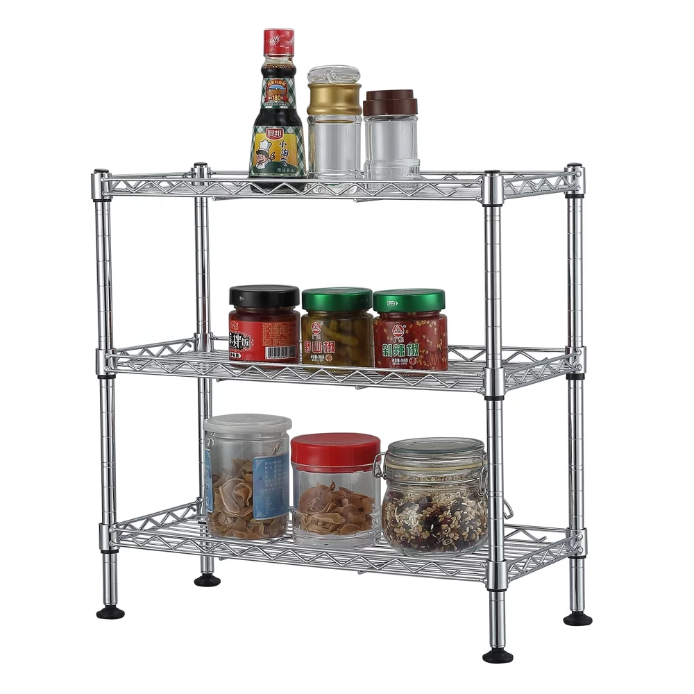 DFITO 3-Tier Ultra Zinc Cabinet Organizer, Kitchen Organizer Shelf, Silver