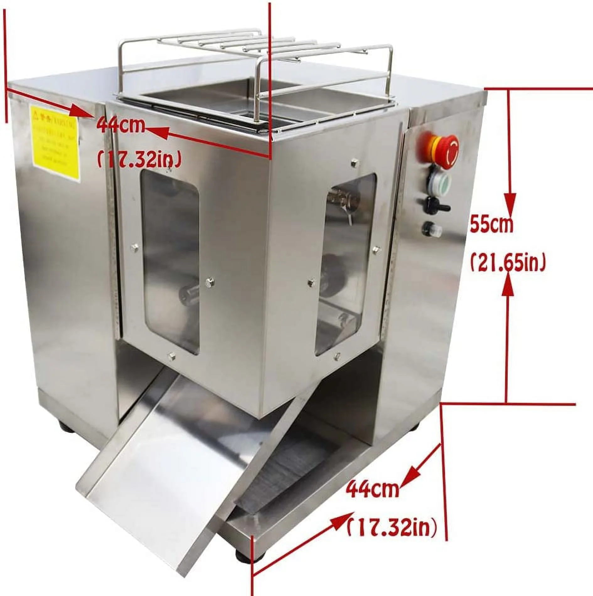 INTSUPERMAI Commercial Shredded Meat Slicer Steak Beef Pork Cutter with 10mm Blade QSJ-T Stainless Steel 250KG/H
