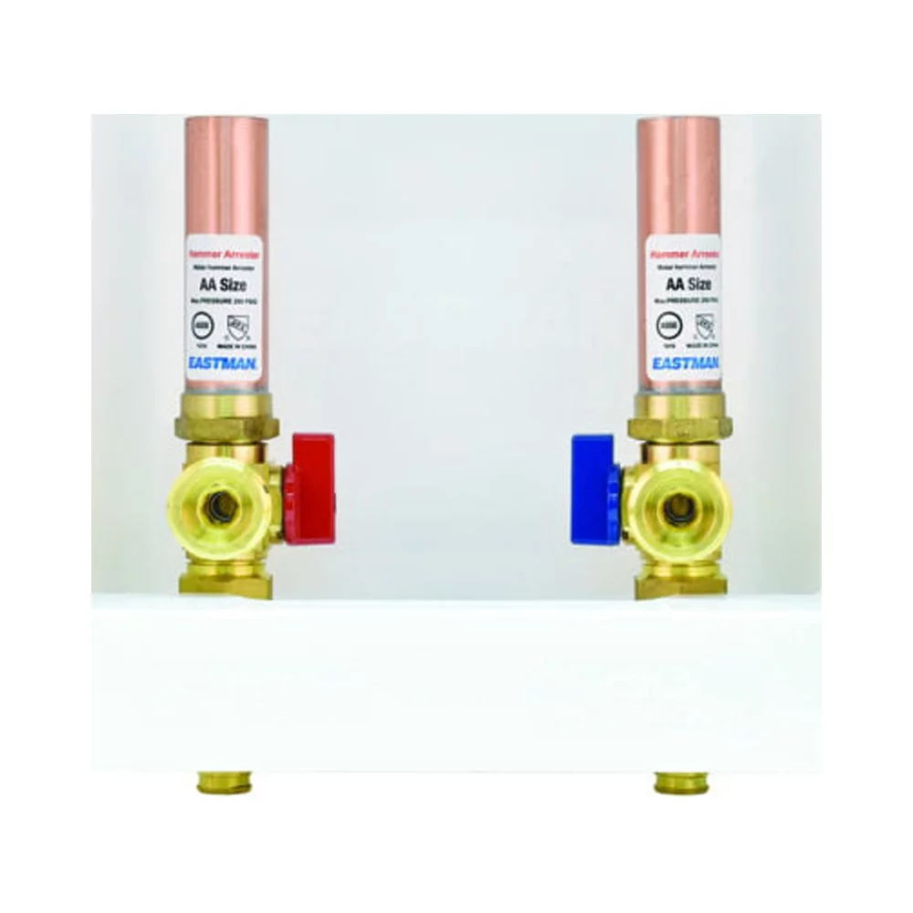 Eastman 60254 Center-Drain Washing Machine Outlet Box with Hammer Arrestors, 1/2 inch Expansion PEX, White