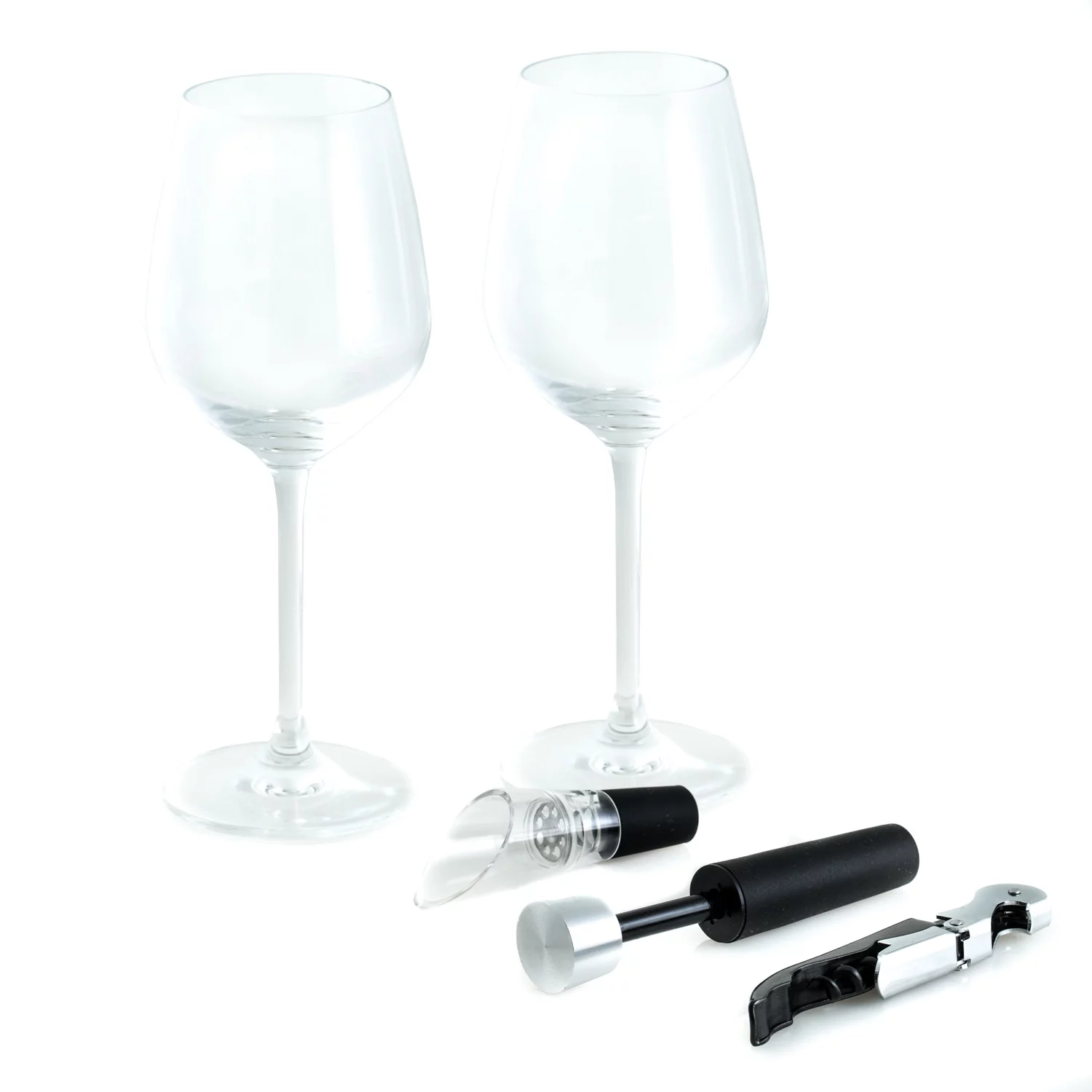 Bey-Berk International BS103 Crystal Wine Set, Black - 5 Piece