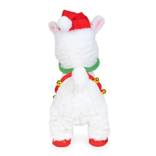 Cuddle Barn - Navidad Nico | Animated Christmas Walking Musical Plush Llama Toy Plays Feliz Navidad, 10.5 inches