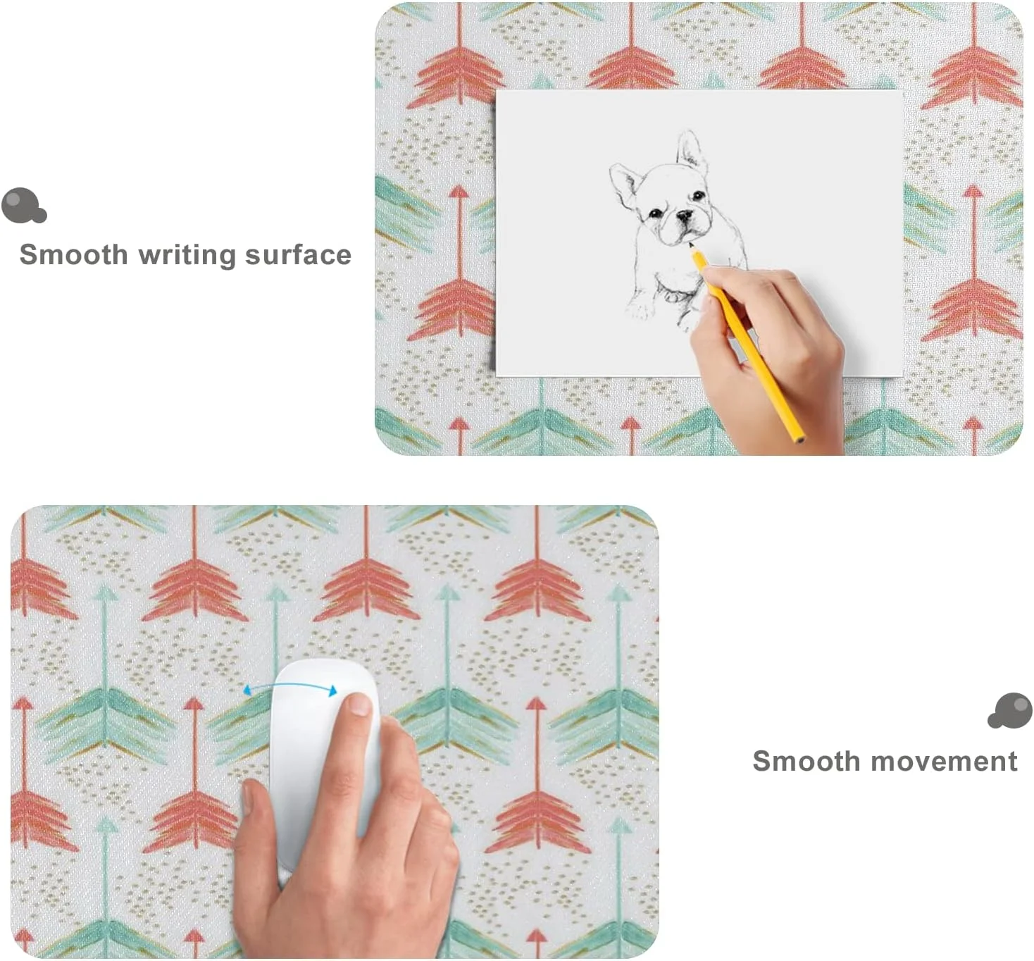 Hyjoy Extended Mouse Pad, Non-Slip Rubber Base Mouse Pad, 35.4x15.7 Inch, Arrow Funny Cartoon Office/Game/Home Long Computer Keyboard and Mouse Pad