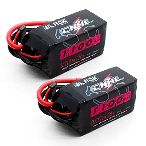 CNHL 6S Lipo Battery 1100mAh 100C 22.2V Lipo Battery with XT60 Plug for FPV Rc Racing Drone Quadcopter Airplane Helicopter(2 PCS)